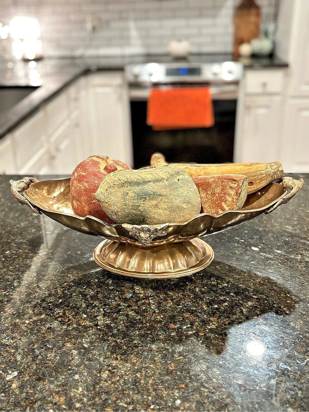 Gold Pedestal Serving Bowl